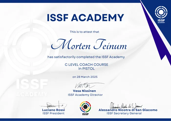 ISSF Pistol Coach C Diploma